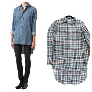 Salvatore Piccalo high-low plaid top IT 44/us 8